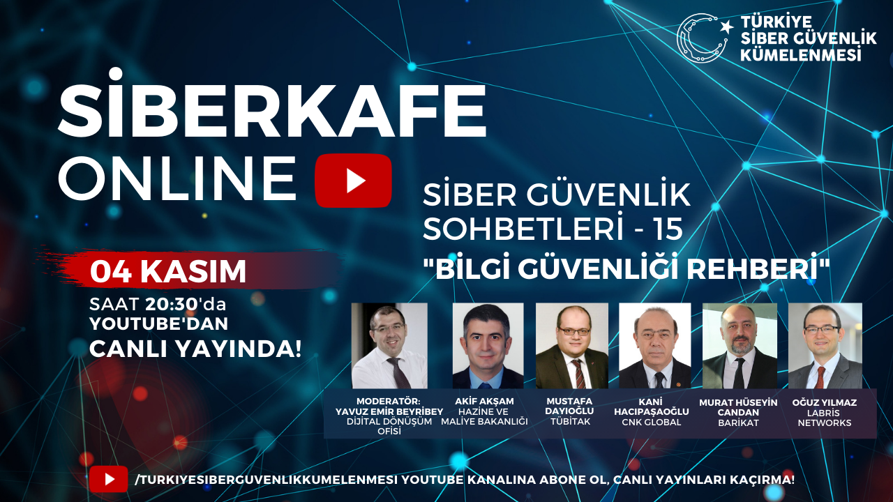 SİBERKAFE ONLINE Siber Güvenlik Sohbetleri 15. bölümüyle 4 Kasım'da!
