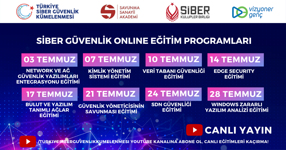 TEMMUZ AYI ONLINE EĞİTİM TAKVİMİ YAYIMLANDI!