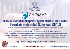 CHOMAR Antivirus Products are FREE for Members of Educational and Training Institutions and University Students until January 2022!